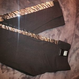 Victoria's secret Pink Graphic Logo Zebra Sequin Bling with Pockets - Si…